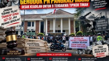 Demo di PN Pangkalpinang: Massa Mempertanyakan 167 CV dan Kerugian Negara Rp 4,16 Triliun dalam Kasus Korupsi Basel