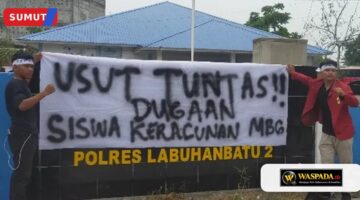 Gelar Demo, IMM Labura Tuntut Tanggung Jawab SPPG Polsek Labuhanbatu 2 Aek Kanopan