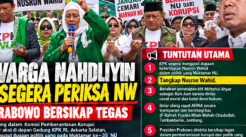 Ratusan Warga Nahdliyin Minta KPK Segera Periksa NW dan Presiden Prabowo Tindak Tegas